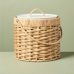 Hearth & Hand Magnolia 3.5L Woven Paper Wrapped Metal Ice Bucket NWT